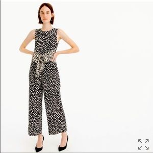 Silk J.Crew sleeveless pebble print jumpsuit.